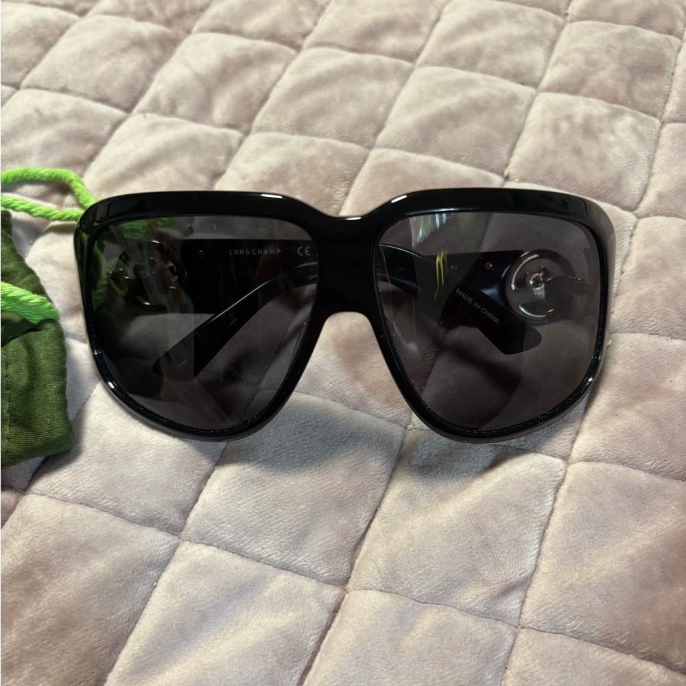 Longchamp Y2K Style Wrap Around Black Women's Sunglasses